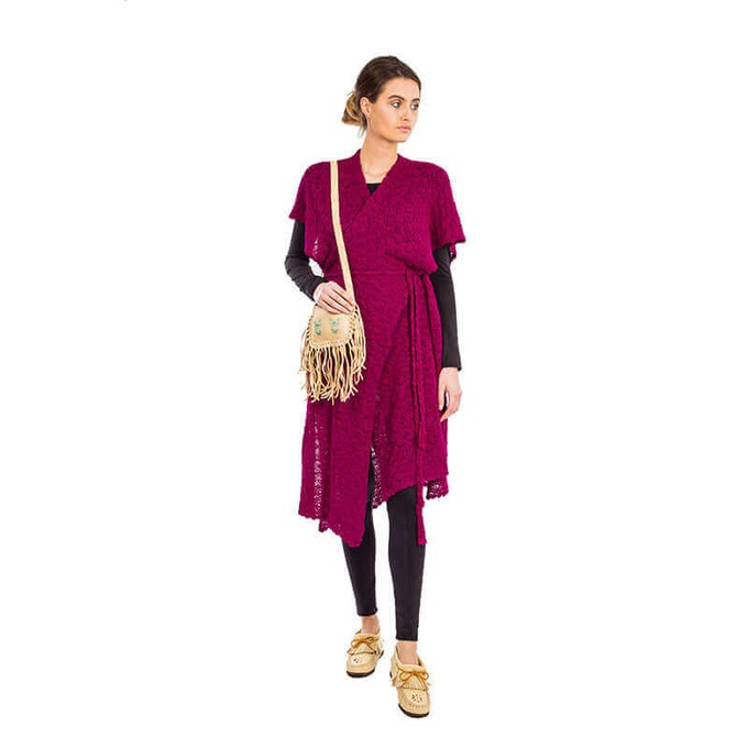 Poncho Tunic Fuchsia - Stylish and Versatile Poncho Shawl from Quetzal Artisan