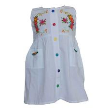 Cotton Dress Orange Flowers 4 - Age 1-2 years - Fairtrade via Quetzal Artisan