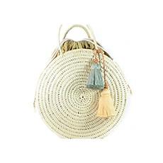 Handbag Palm Leaf Mustard - Cotton Pouch - Ecofriendly & Fair via Quetzal Artisan