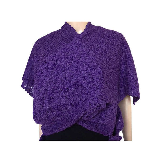 Poncho Tunic Purple - Handmade - Stylish and Versatile from Quetzal Artisan
