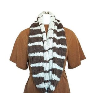 Cowl Scarf Khaki Cream - Handmade of Alpaca Wool from Quetzal Artisan