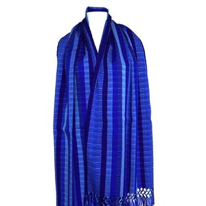 Scarf with Fringes Dark Blue - Handmade and Fairtrade from Quetzal Artisan