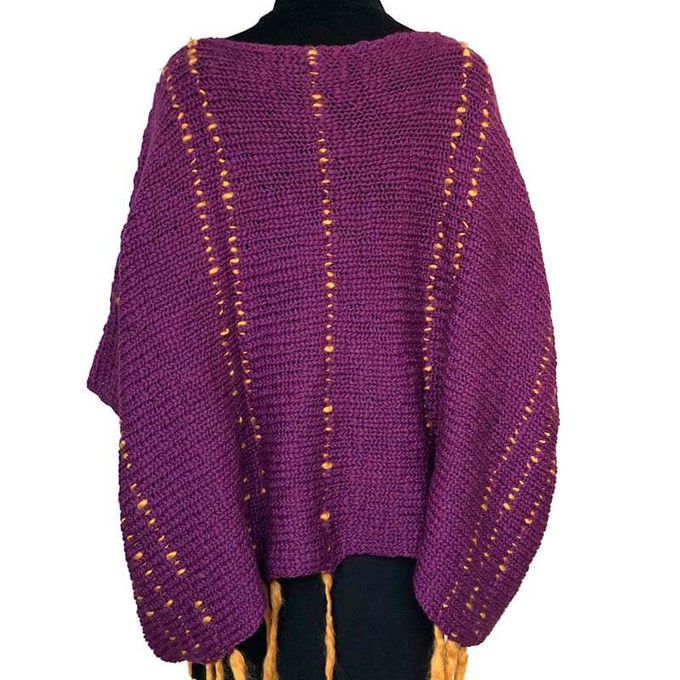 Poncho Plum Purple - Eco Wool - Fashionable and Warm from Quetzal Artisan