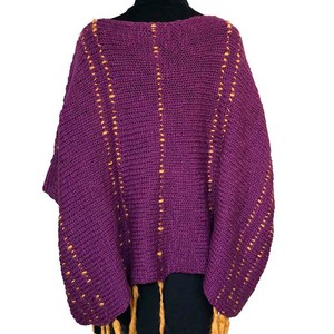 Poncho Plum Purple - Eco Wool - Fashionable and Warm from Quetzal Artisan