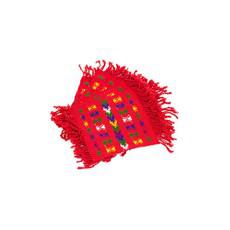 Brilliant Red Coasters - Set of 6 - Cotton - Mayan Design via Quetzal Artisan