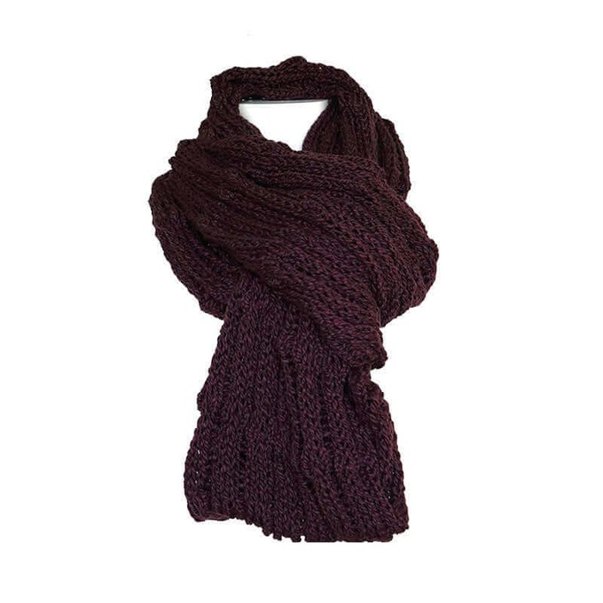 Infinity Scarf Aubergine - Organic Cotton - Stylish and Warm from Quetzal Artisan
