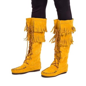Fringed Boots Indian Tan - Suede - Handmade Canadian Mukluks from Quetzal Artisan