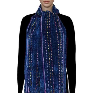 Bamboo Scarf Blue - With Ribbon - Beautiful and Fairtrade from Quetzal Artisan