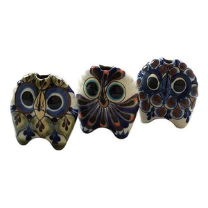 Small Owls - Stoneware - Set of 3 - Handmade and Fairtrade from Quetzal Artisan