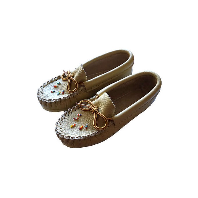 Girls Beaded Moccasins - Hiawatha Native Canadian Kids Moccs from Quetzal Artisan