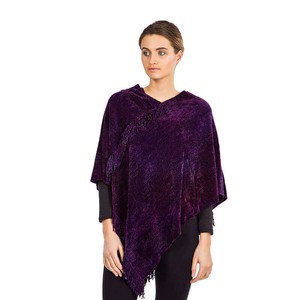 Poncho Purple - Bio Bamboo Chenille - Sustainable & Fairtrade from Quetzal Artisan