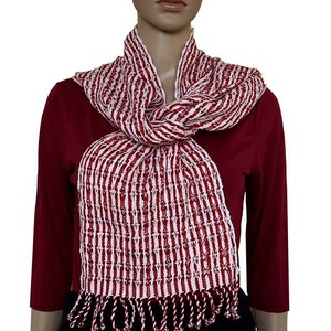 Scarf Red White - Cotton - Natural Dyes - Ecofriendly & Fair from Quetzal Artisan