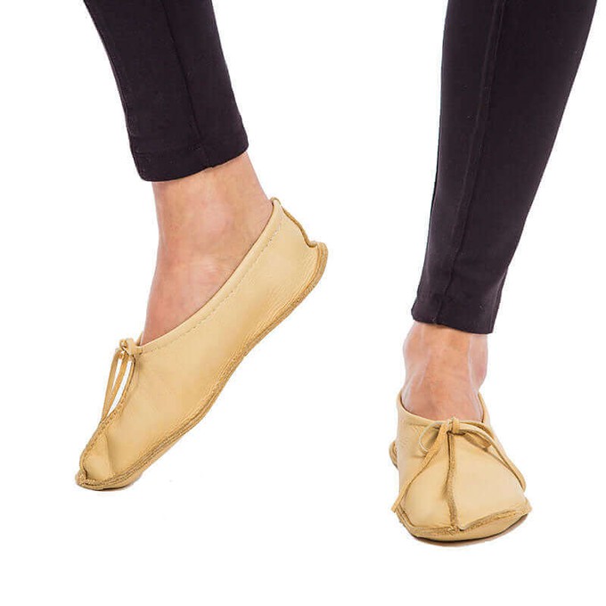 Ballerina Cream Mooshide - Soft and Supple Hiawatha Slippers from Quetzal Artisan