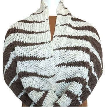 Cowl Scarf Khaki Cream - Handmade of Alpaca Wool from Quetzal Artisan