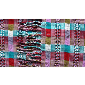 Scarf Red Lightblue - Natural Dyes - Ecofriendly & Fairtrade from Quetzal Artisan