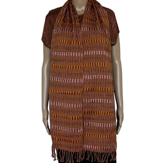 Scarf Brown - Cotton - Natural dyes - Ecofriendly & Fair from Quetzal Artisan