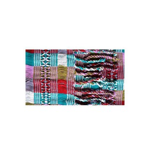 Scarf Red Lightblue - Natural Dyes - Ecofriendly & Fairtrade from Quetzal Artisan
