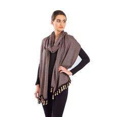 Shawl Diep Purple - Fancy Pompons - Oversized - Fairtrade via Quetzal Artisan