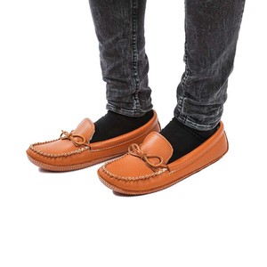 Moccasins Chestnut Brown- Hiawatha Mens Winter Slippers from Quetzal Artisan