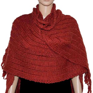 Poncho Shawl Bordeaux - Eco Wool - Fashionable and Warm from Quetzal Artisan