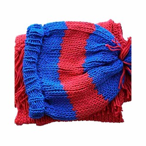 Scarf and Hat Red - Handmade - Merino Wool & Organic Cotton from Quetzal Artisan