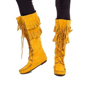 Fringed Boots Indian Tan - Suede - Handmade Canadian Mukluks from Quetzal Artisan