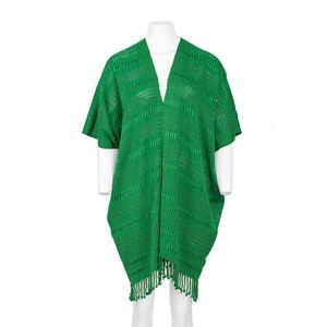 Cotton Poncho Green - Natural Dyes, Ecofriendly & Fairtrade from Quetzal Artisan