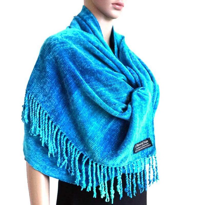 Shawl Turquoise - Organic Bamboo - Ecofriendly & Fairtrade from Quetzal Artisan