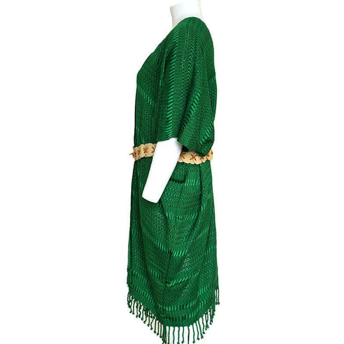Cotton Poncho Green - Natural Dyes, Ecofriendly & Fairtrade from Quetzal Artisan