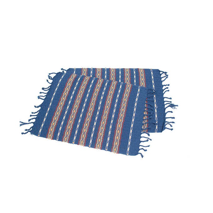Blue Placemats - Set 6 - Cotton - Beautiful and Fairtrade from Quetzal Artisan
