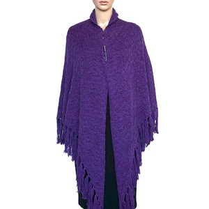 Poncho Shawl Purple - Beautiful and Versatile Triangle Shawl from Quetzal Artisan