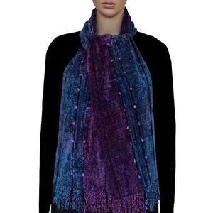 Bamboo Scarf Blue Purple - Hand dyed - Beautiful & Fairtrade from Quetzal Artisan