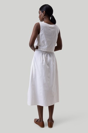 Overlap Midi Skirt in White from Reistor