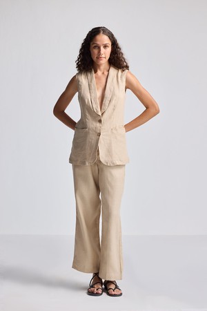 Sleeveless Hemp Jacket Set from Reistor