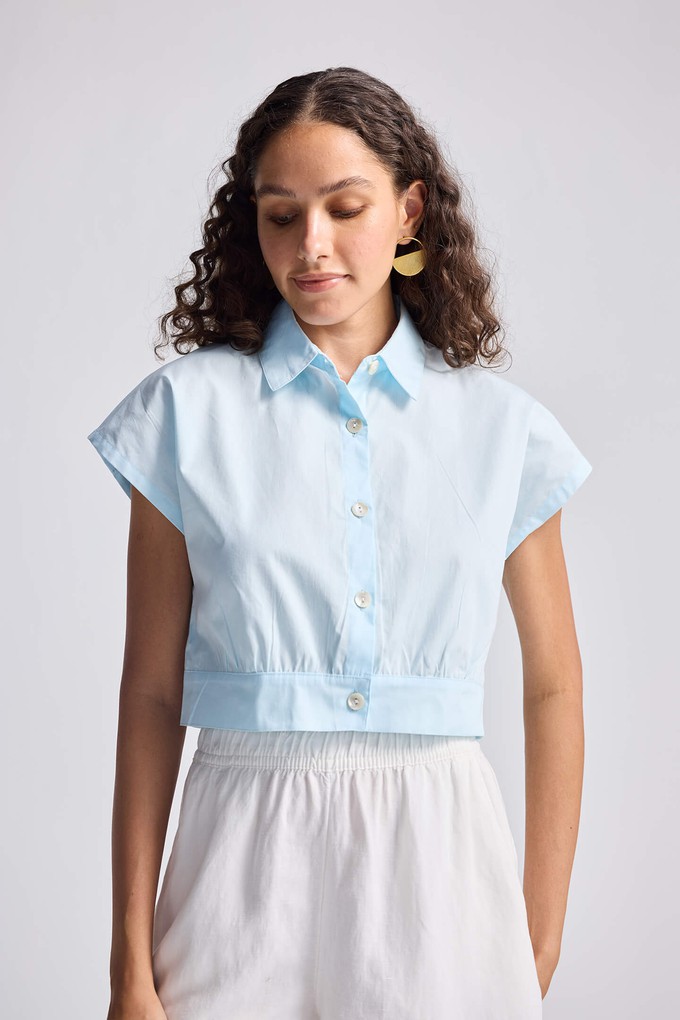 Oversized Crop Shirt in Summer Blue from Reistor