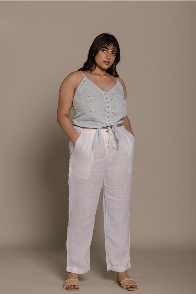 Pool Day Tan Lines Top in Blue from Reistor