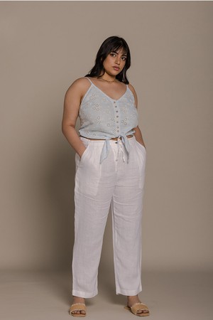 Pool Day Tan Lines Top in Blue from Reistor