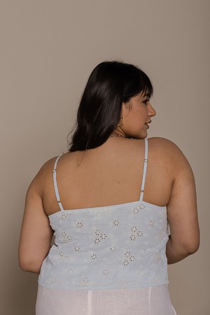 Pool Day Tan Lines Top in Blue from Reistor
