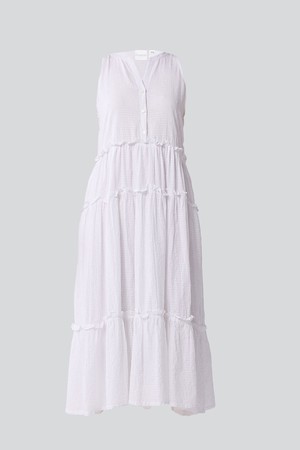 Embroidered Sleeveless Maxi Dress in White from Reistor