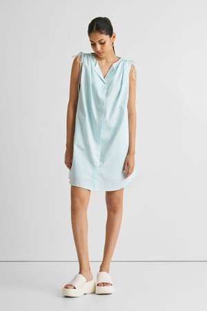 Shirt dress with Shoulder Tie Details in Summer Blue from Reistor