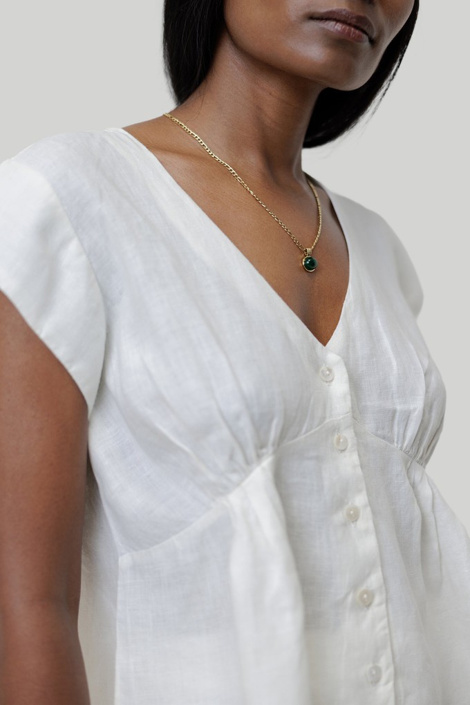 Deep V-neck Top in Off-white from Reistor