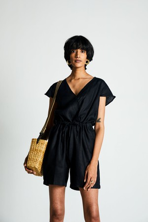 Smoke and Mirrors Romper in Black from Reistor