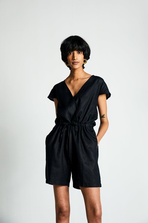 Smoke and Mirrors Romper in Black from Reistor