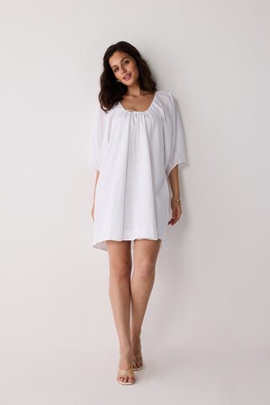 Puff Sleeved Dress with Drawstring Neckline from Reistor