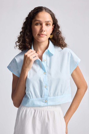 Oversized Crop Shirt in Summer Blue from Reistor