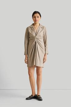 Front Twist Dress in Ecru via Reistor