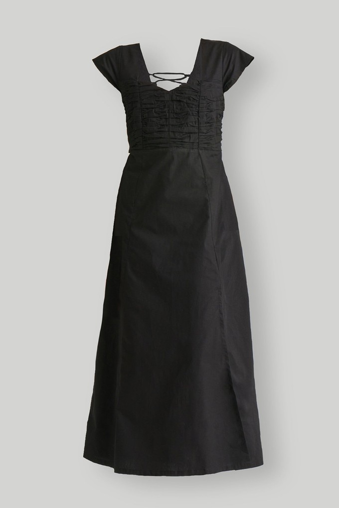 Ruched Dress with Front Slit in Black from Reistor
