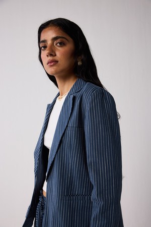 The Weekday Blazer in Blue Stripes from Reistor