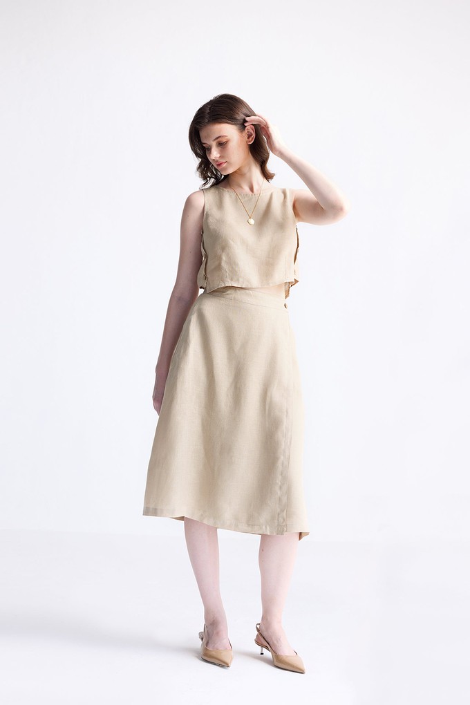 Overlap Midi Skirt in Neutral Beige from Reistor