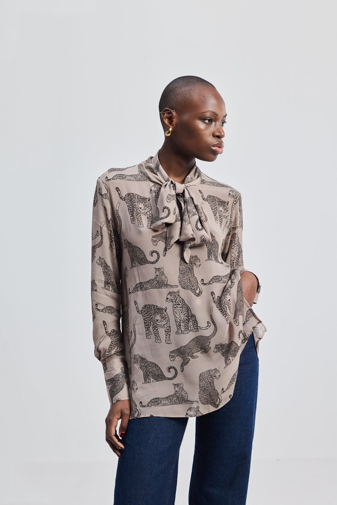 Relaxed-Fit Top with Front-tie in Animal Print from Reistor
